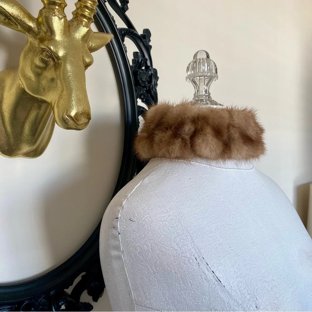 Vintage Real Brown and Tan Fur Collar